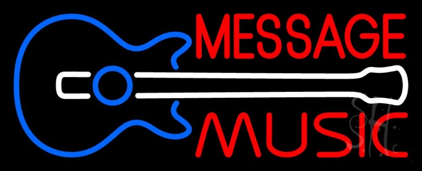 Custom Music Red Guitar Neon Sign