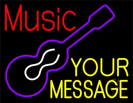 Custom Music Red Guitar Neon Sign