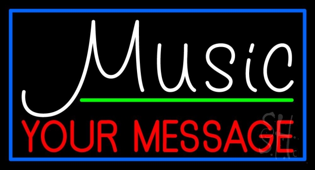 Custom Music Red Line Green Neon Sign