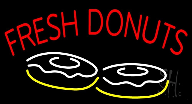 Red Fresh Donuts Neon Sign