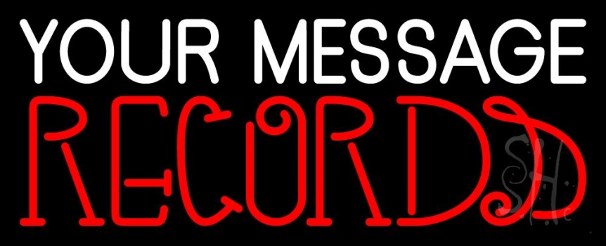 Custom Records 2 Neon Sign