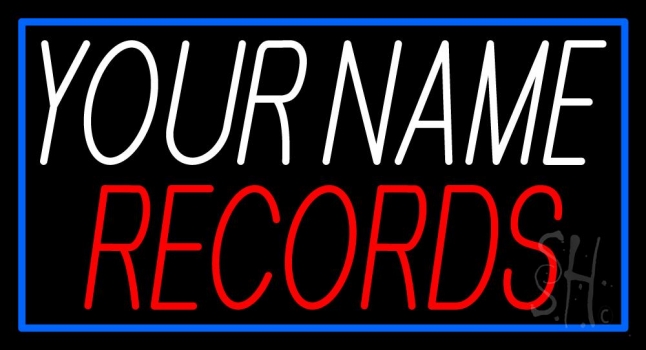 Custom Records Block 4 Neon Sign