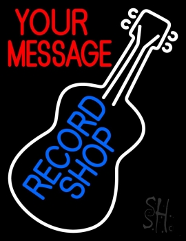 Custom Record Shop Block Neon Sign