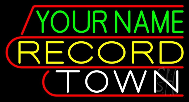 Custom Record Town Neon Sign