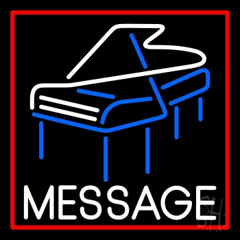 Custom Red Border Piano Neon Sign