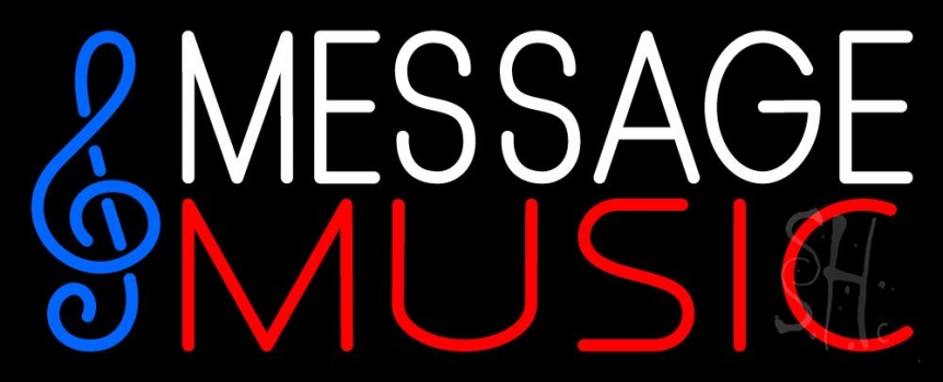 Custom Red Music And Blue Note With Logo Neon Sign