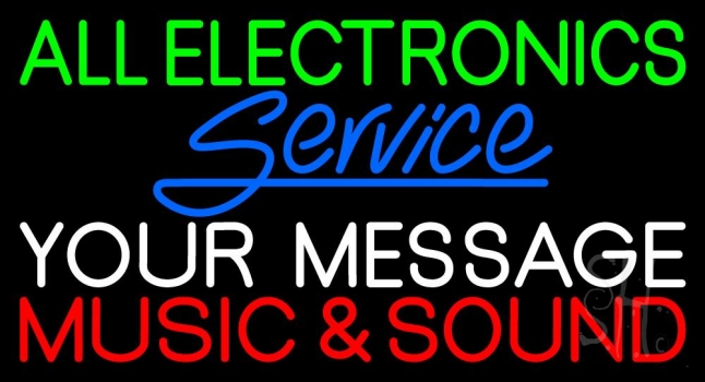Custom Red Music And Sound Blue Service Neon Sign