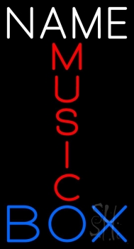 Custom Red Music Blue Box Neon Sign