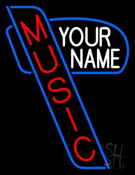 Custom Red Music Vertical Neon Sign