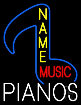 Custom Red Music White Pianos Neon Sign