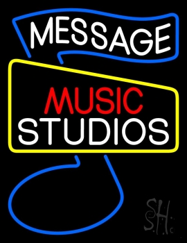 Custom Red Music White Studio Blue Note Neon Sign