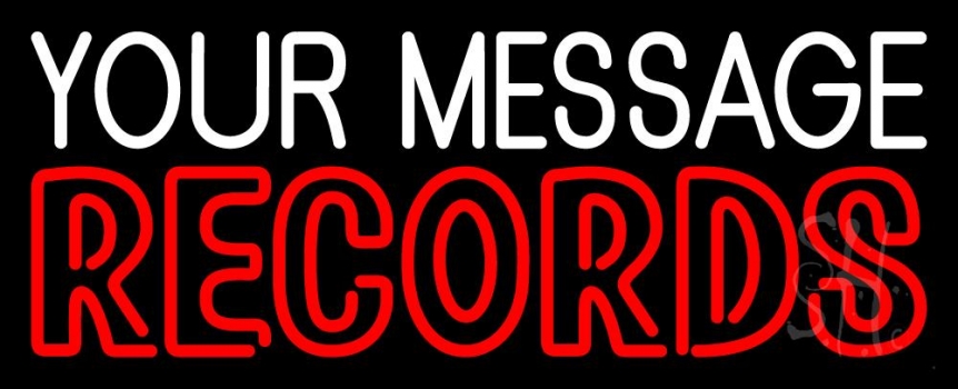 Custom Red Records Block Neon Sign