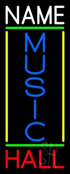 Custom Vertical Blue Music Red Hall Neon Sign