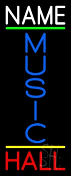 Custom Vertical Music Blue Hall Red Neon Sign