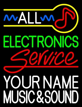 Custom White Music And Sound Red Service Neon Sign