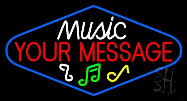 Custom White Music Note Neon Sign