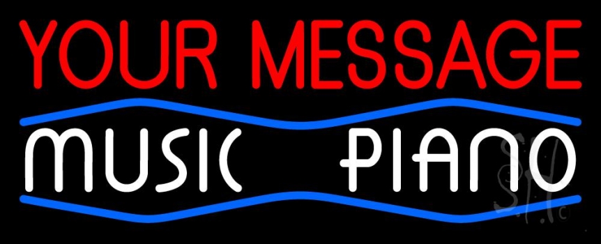 Custom White Music Piano Neon Sign