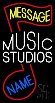 Custom White Music Studio Neon Sign