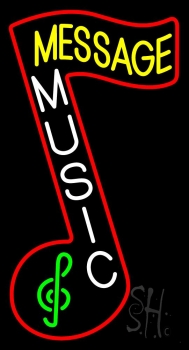 Custom White Music Vertical Neon Sign