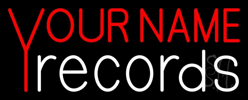 Custom White Records 1 Neon Sign