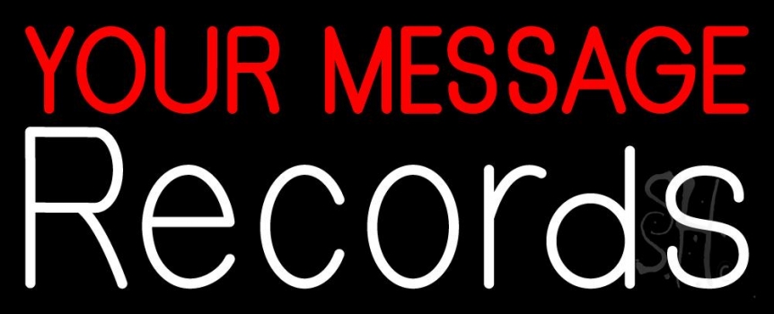 Custom White Records 2 Neon Sign