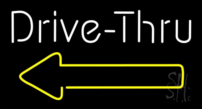 White Double Stroke With Yellow Arrow Neon Sign