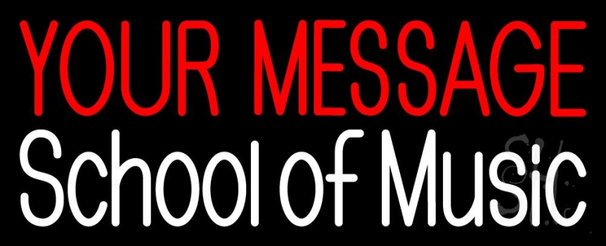 Custom White School Of Music Neon Sign