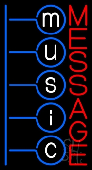 Custom White Vertical Music Neon Sign