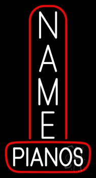 Custom White Vertical Piano Neon Sign