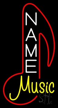 Custom Yellow Music Red Logo Neon Sign