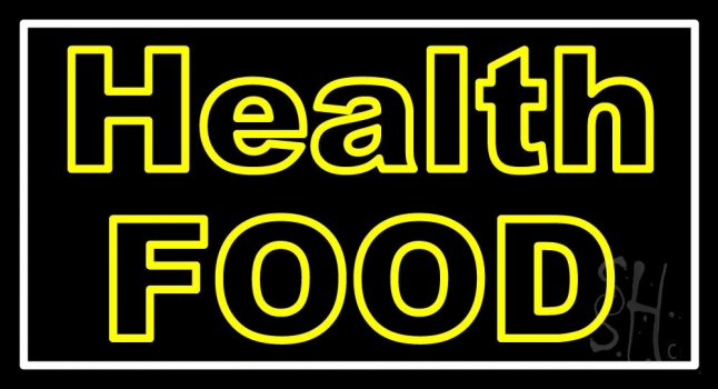Yellow Health Food Neon Sign