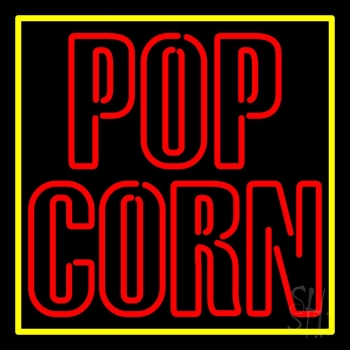 Decostyle Pop Corn With Border Neon Sign