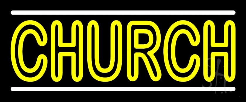 Double Stroke Church Neon Sign