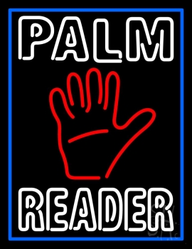 Double Stroke Palm Reader With Border Neon Sign