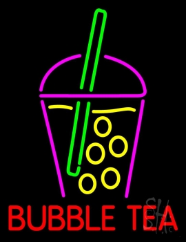 Bubble Tea With Glass Neon Sign