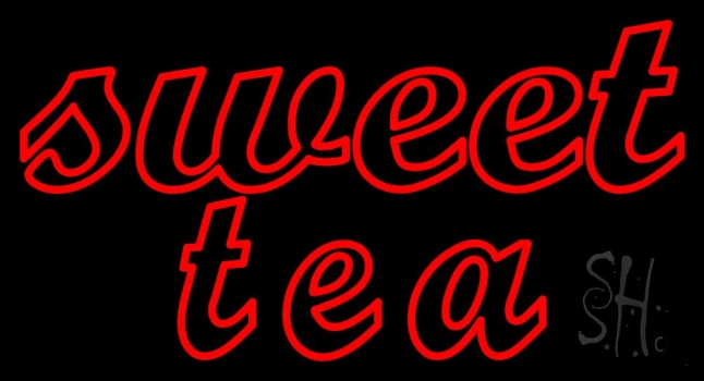 Double Stroke Cursive Sweet Tea Neon Sign