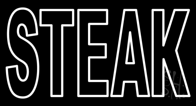 Double Stroke Steak Neon Sign