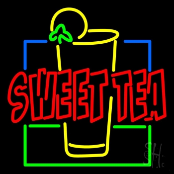 Double Stroke Sweet Tea With Glass Neon Sign