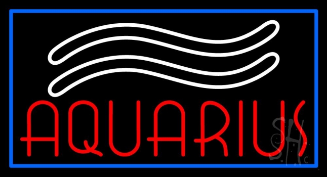 Red Aquarius Neon Sign