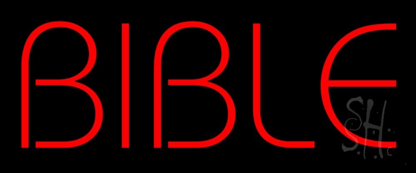 Red Bible Block Neon Sign