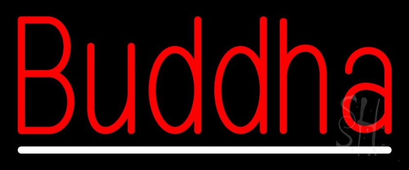 Red Buddha With Line Neon Sign