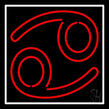 Red Cancer White Border Neon Sign