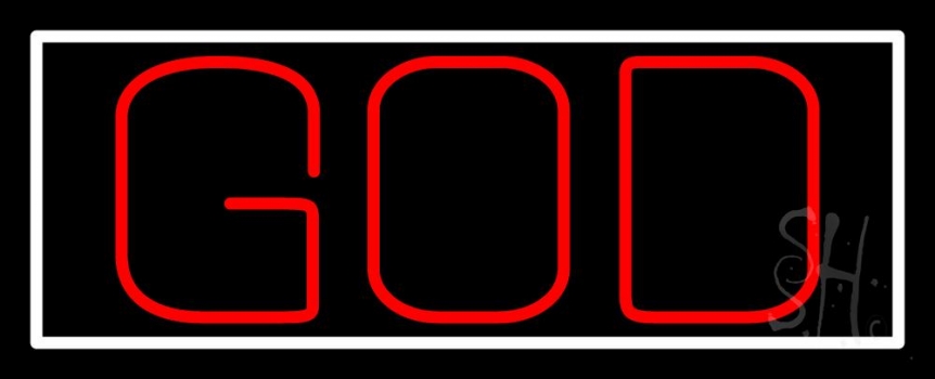 Red God Block Neon Sign