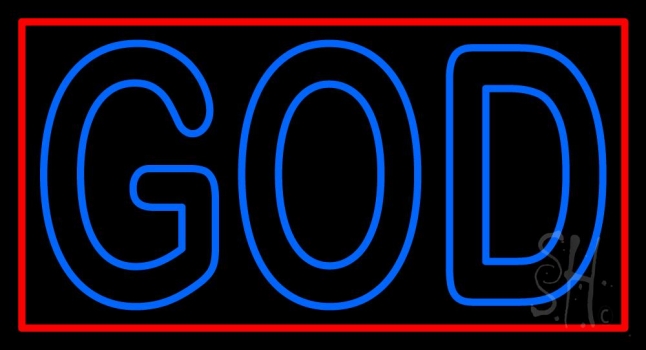 Red God With Border Neon Sign