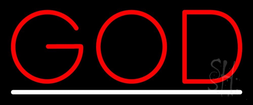 Red God With Line Neon Sign