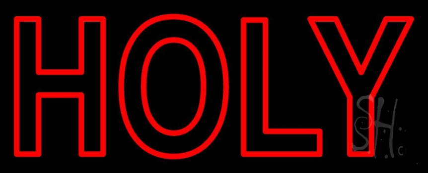 Red Holy Neon Sign