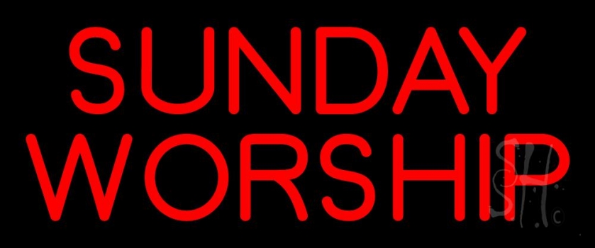 Red Sunday Worship Neon Sign