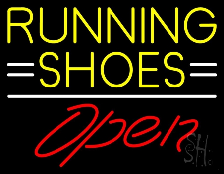 Running Shoes Open Neon Sign