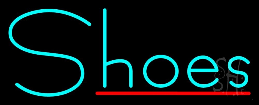 Turquoise Shoes Red Line Neon Sign