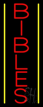 Vertical Bibles Neon Sign